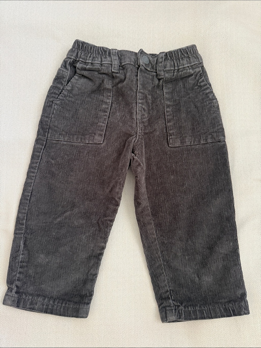 Zara Kids Charcoal Corduroy Elastic-Waist Pants